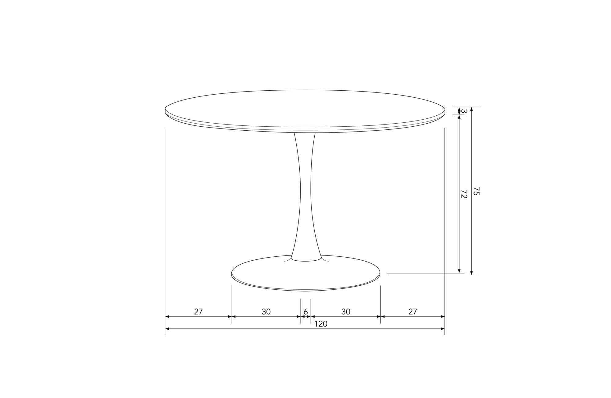 WOOOD Exclusive eettafel Sammy Ø120cm Eettafel Sammy Ø120cm - Zwart