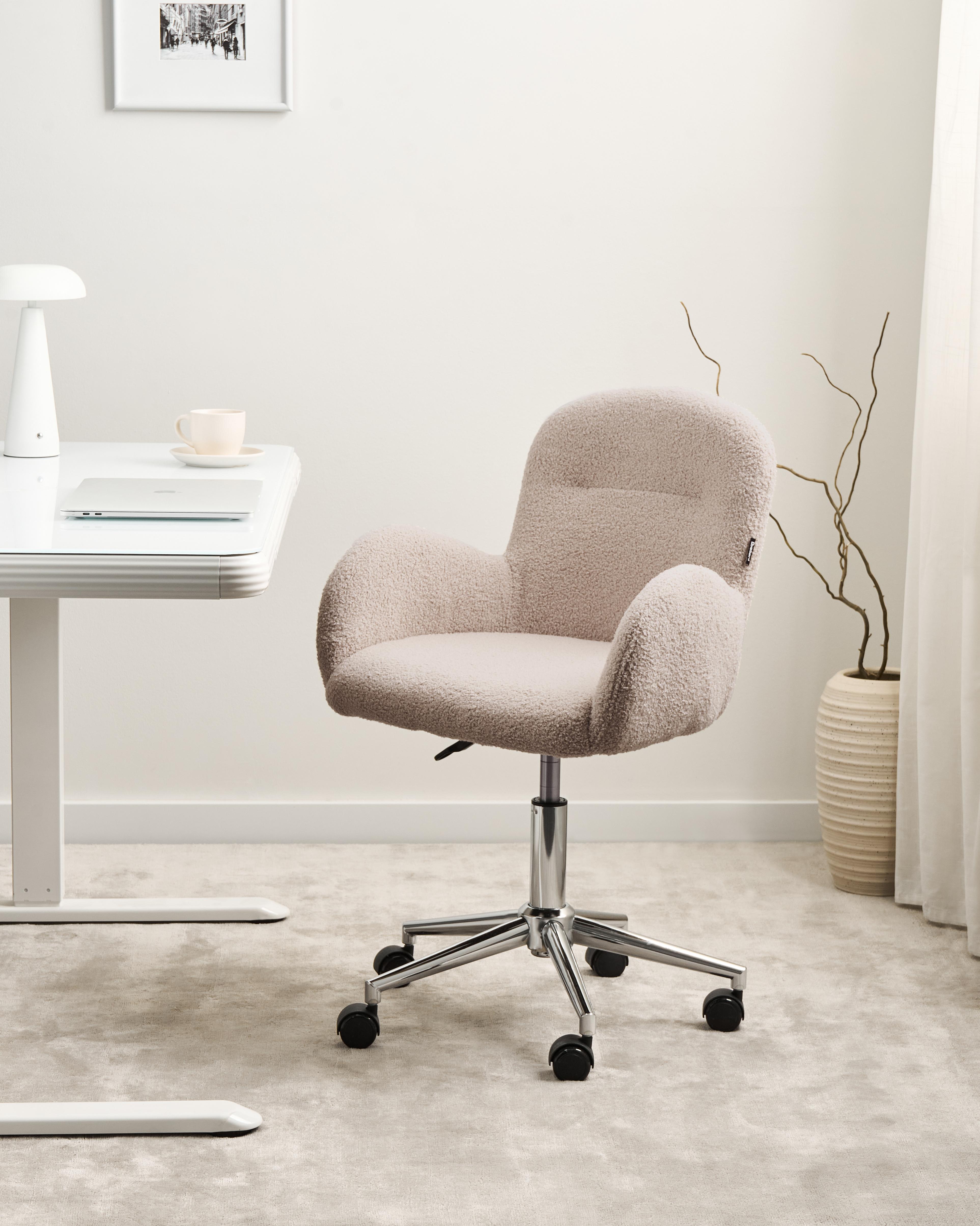 Bureaustoel PRIDDY Bouclé Beige