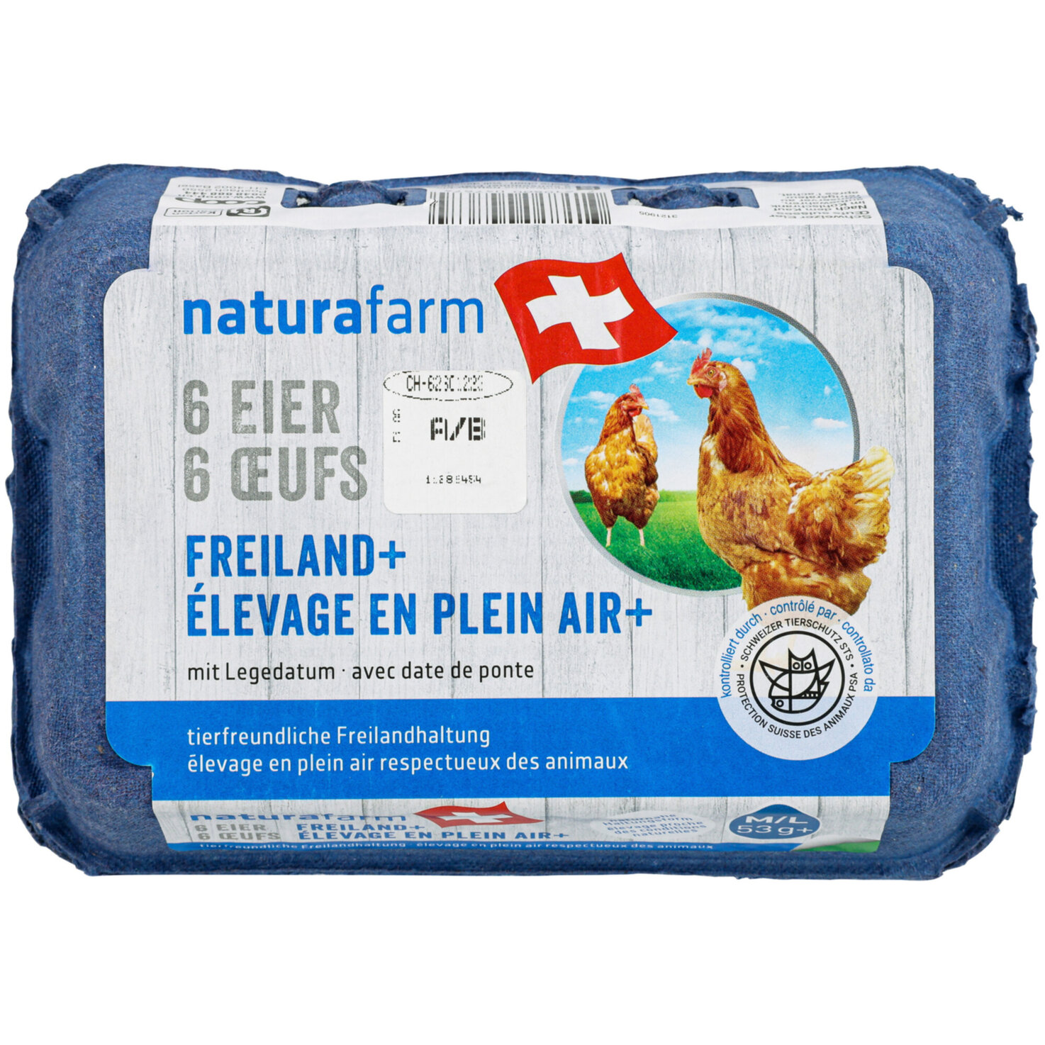 Naturafarm Eier aus Freilandhaltung 53g+ 6 Stück