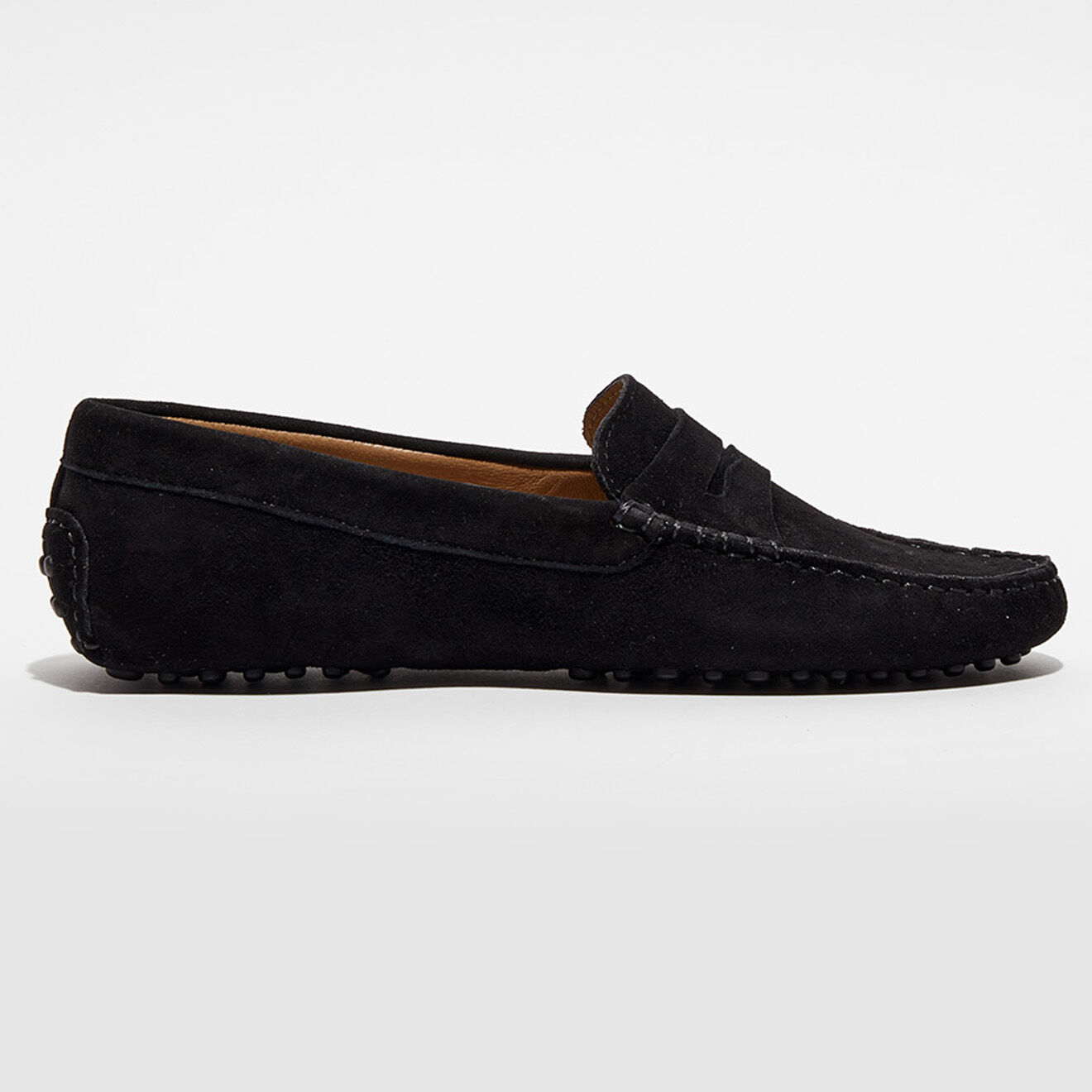 Loafers Mocassins en Velours de Cuir Jade noirs