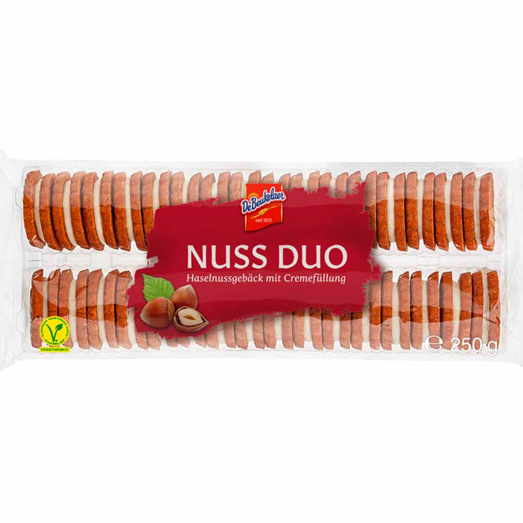 DeBeuklaer Nuss Duo Doppelkekse 250g MHD:1.10.25