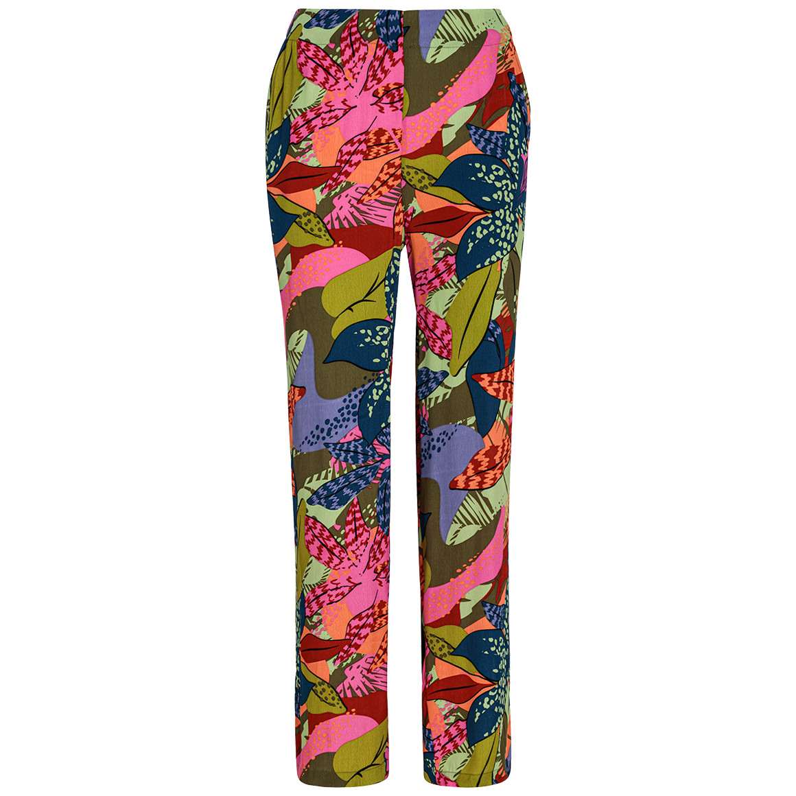 Gina Benotti Damen Hose mit Allover-Print hellgrün / bunt