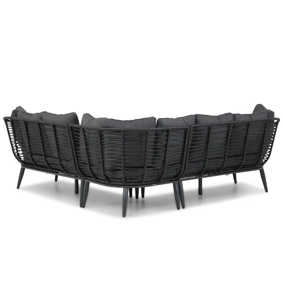 Hoek loungeset 4 personen Wicker Zwart Coco Coco Leonardo