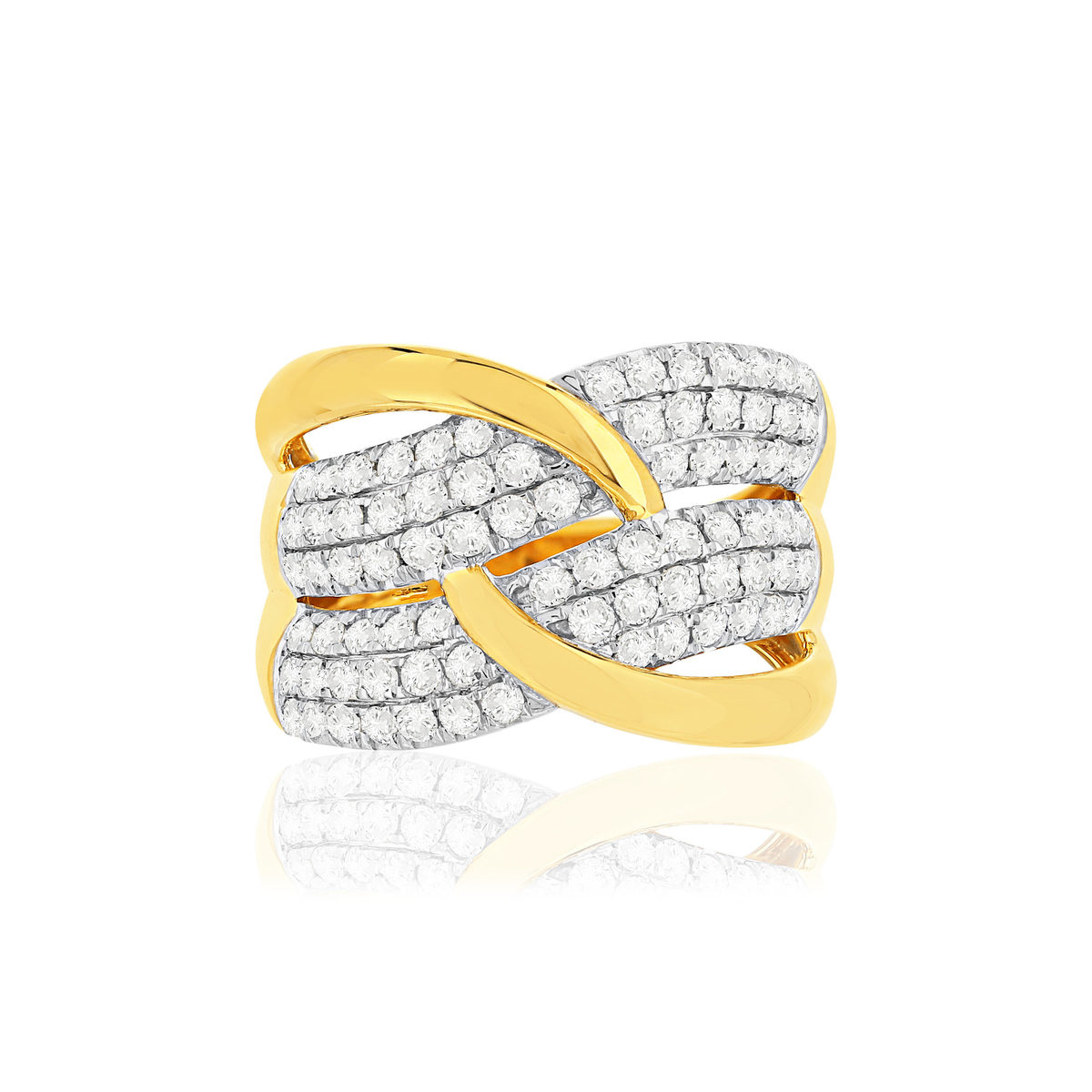 Bague or 750 2 tons diamants