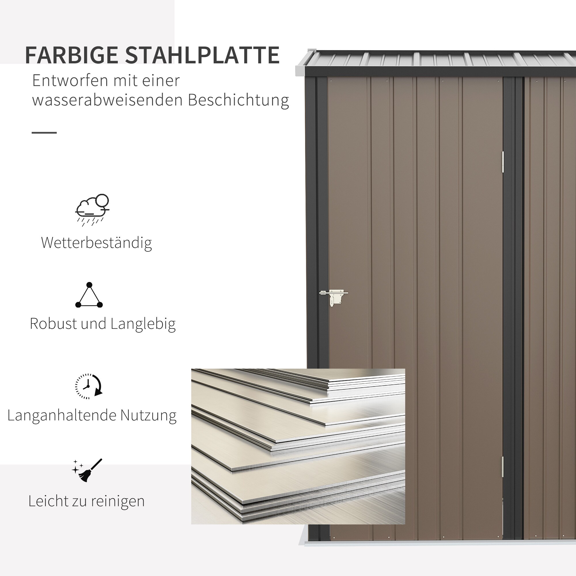 Outsunny Gerätehaus mit schrägem Dach 161,5B x 94,5T x 196H cm