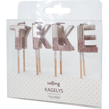 Salling kagelys med glimmer 8-pak - Rose gold