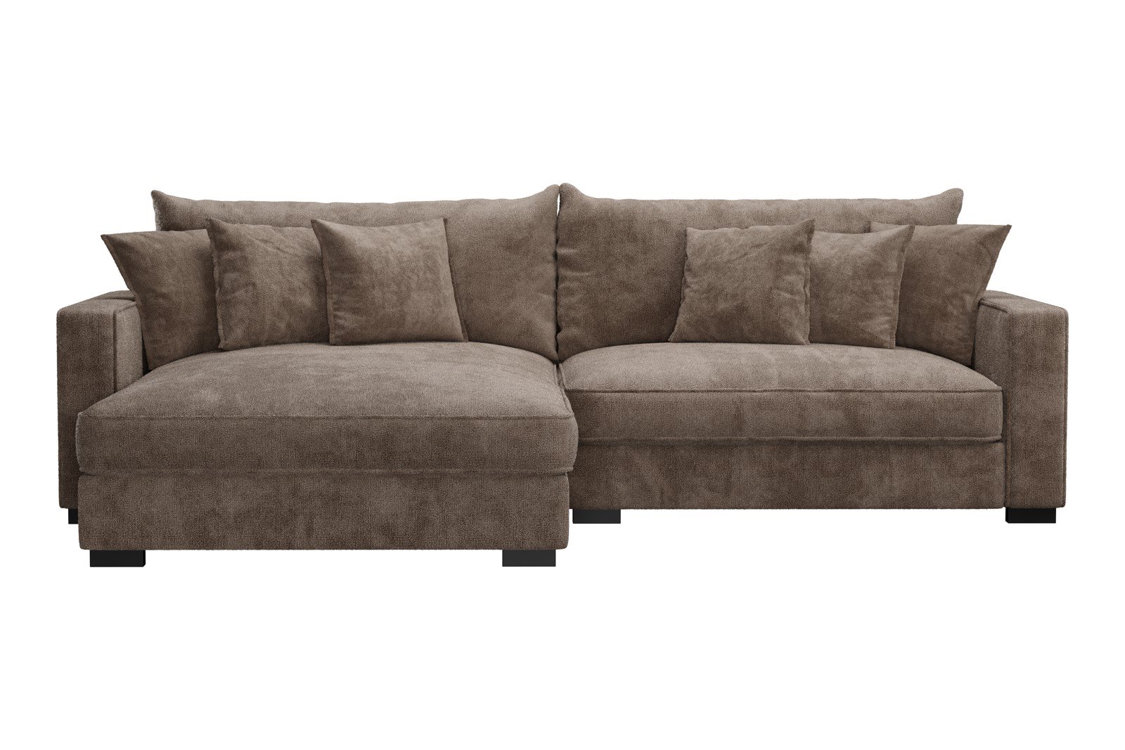 Rossi Lux 2-seter med XL sjeselong venstre Tekstil Genesis 6 Mink, arm B med sorte ben. Lux Komfort.