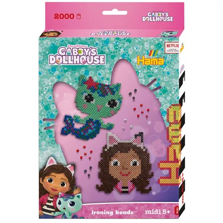 Bügelperlen midi Gabby's Dollhouse ca.2000 Perlen,Geschenkpackung