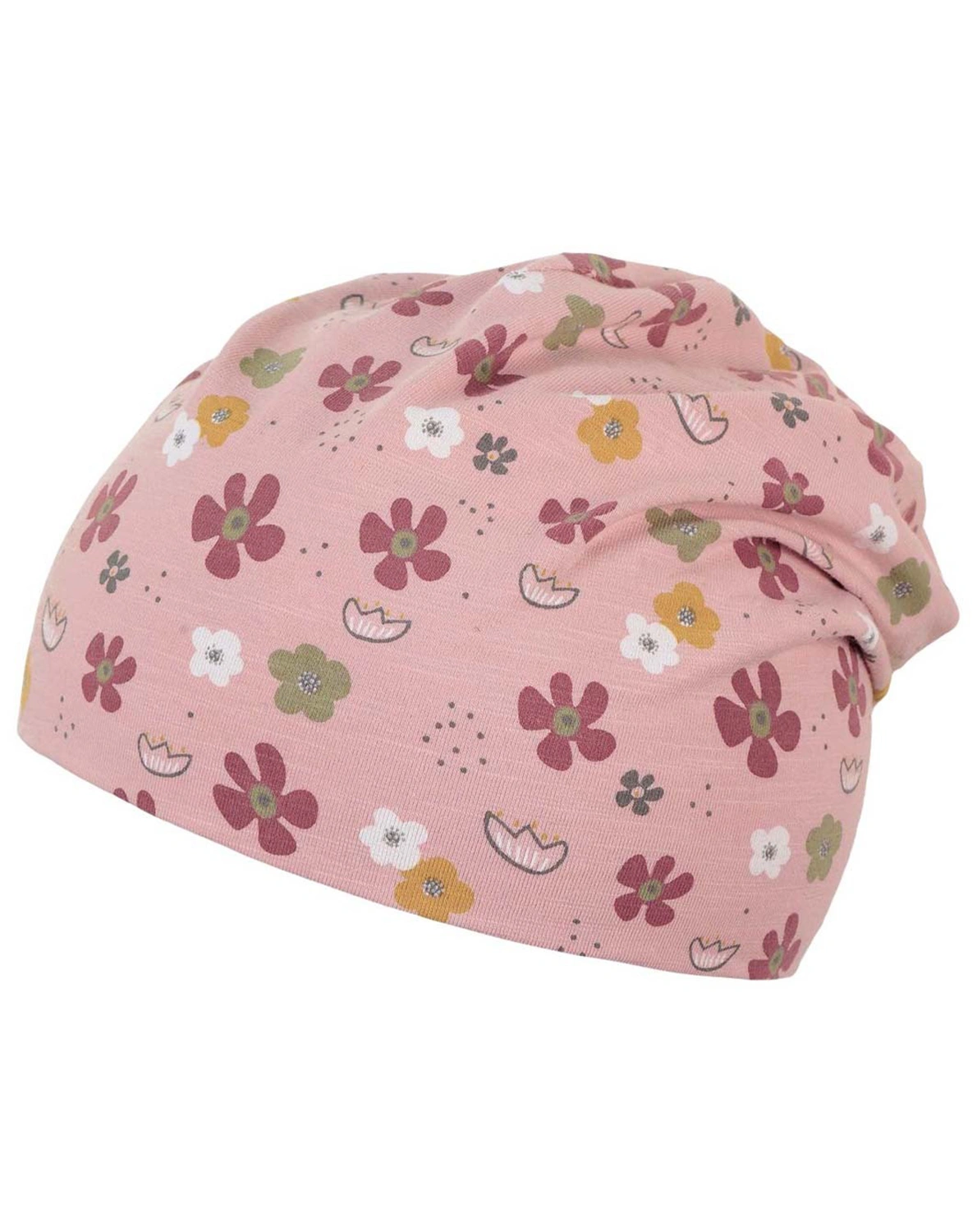 Slouch-Beanie BLUMEN in zartrosa