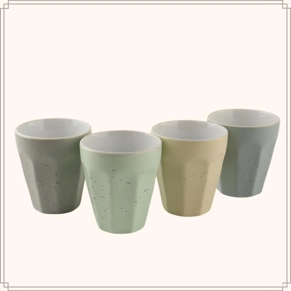 OTIX Koffie Kopjes 4 Stuks 250 ml Zonder Oor Koffietassen Porselein
