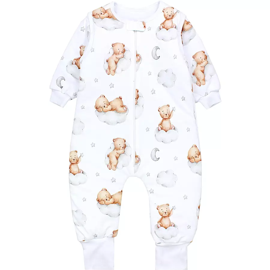 TupTam Baby Schlafsack mit Beinen und Ärmel Winter weißbeige