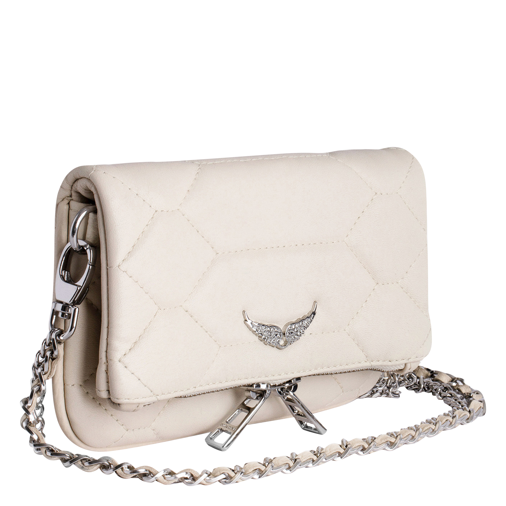 ROCK NANO XL - Sac bandoulière en cuir | Blanc