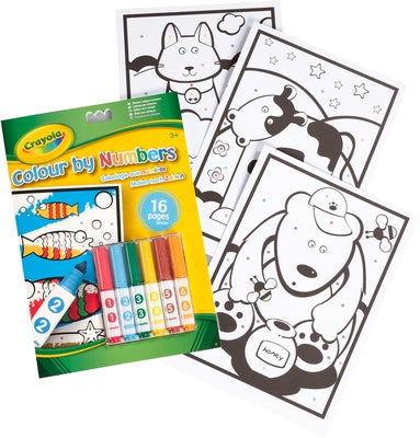 Crayola Colour By Numbers Malesett Dyr 16 Sider & 6 Penner
