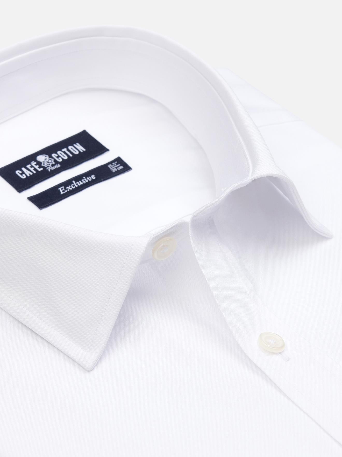 Chemise cintrée en pin point blanc - Petit Col