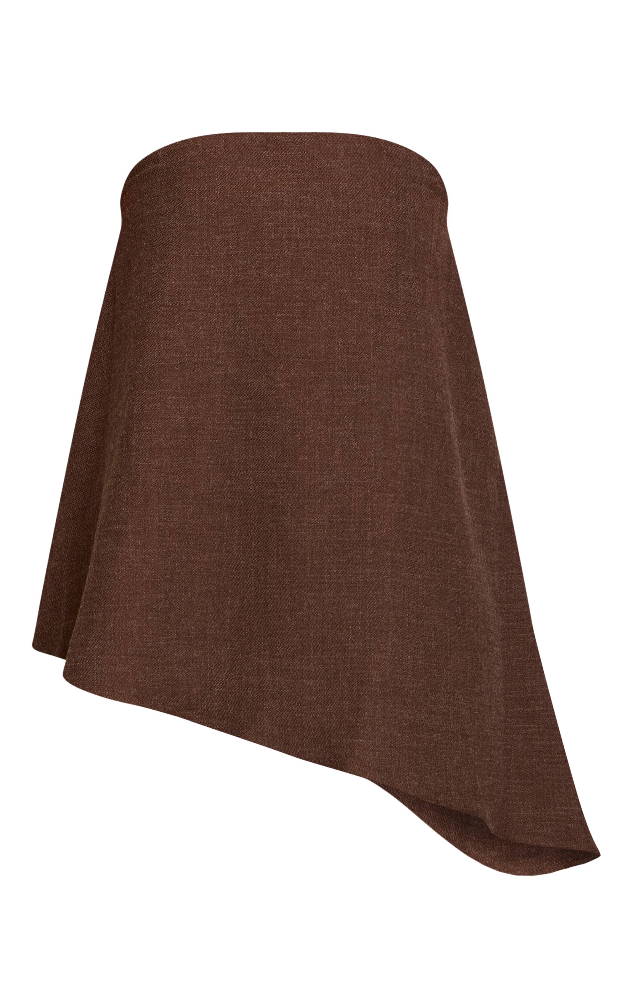 Chocolat Haut Long Bandeau Tissé À Ourlet Asymétrique