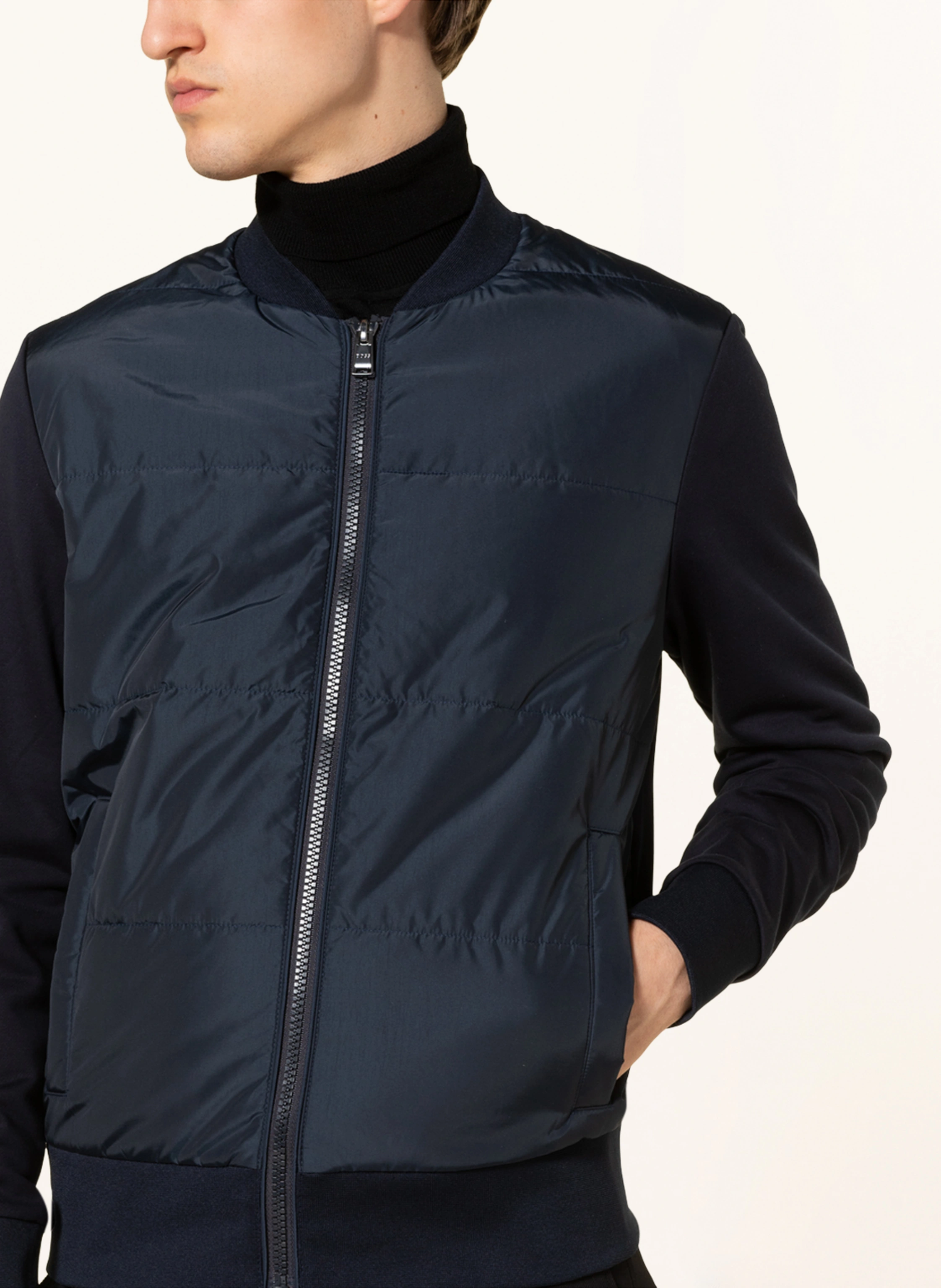 BOSS Sweatjacke SKILES im Materialmix