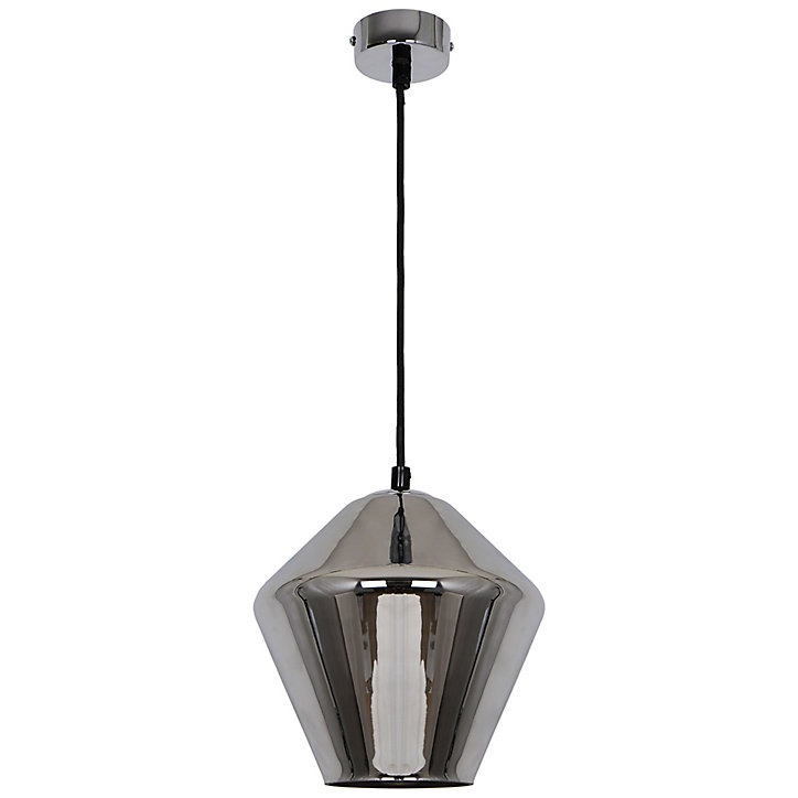 Suspension Flachee E27 IP20 effet fumé transparent L.90 x H.120 x Ø22 cm