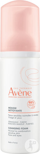 Avène Les Essentiels Mousse Nettoyante & Démaquillante Peau Sensible Visage/Yeux Sensibles 150ml