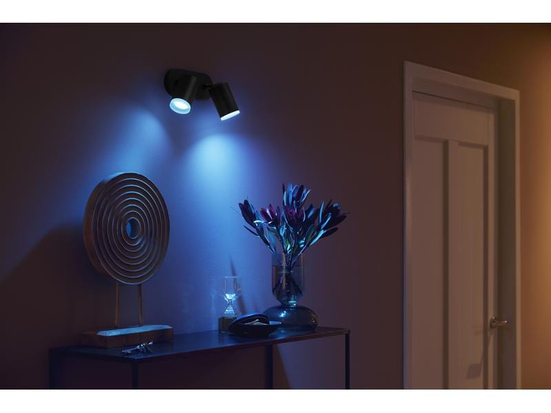 Philips Hue White & Color Ambiance Fugato 2er-Spot Schwarz 2er-Spot mit Weisstönen und mehr als 16 Millionen Farben