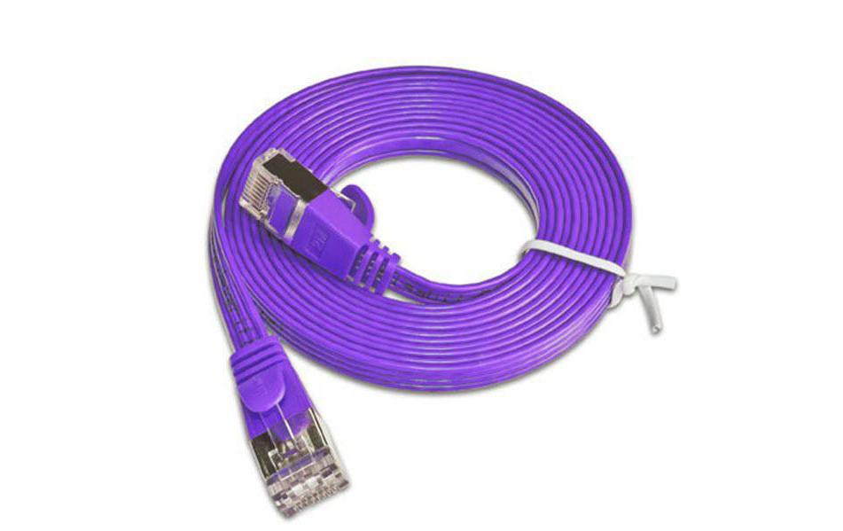 Slimpatchkabel RJ-45 - RJ-45, Cat 6, STP, 25 m, ViolettGeschirmtes Twisted-Pair-Kabel (STP) mit Klinkenschutz