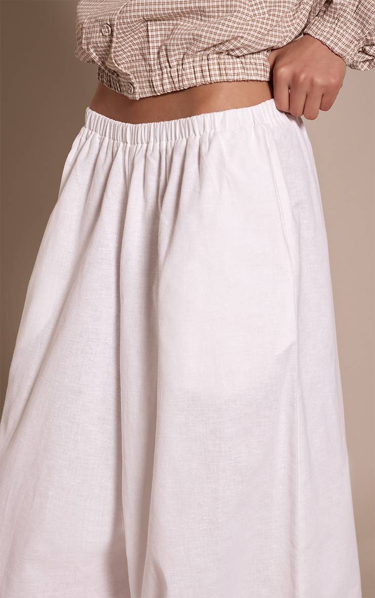 Blanc Pantalon Ballon En Lin