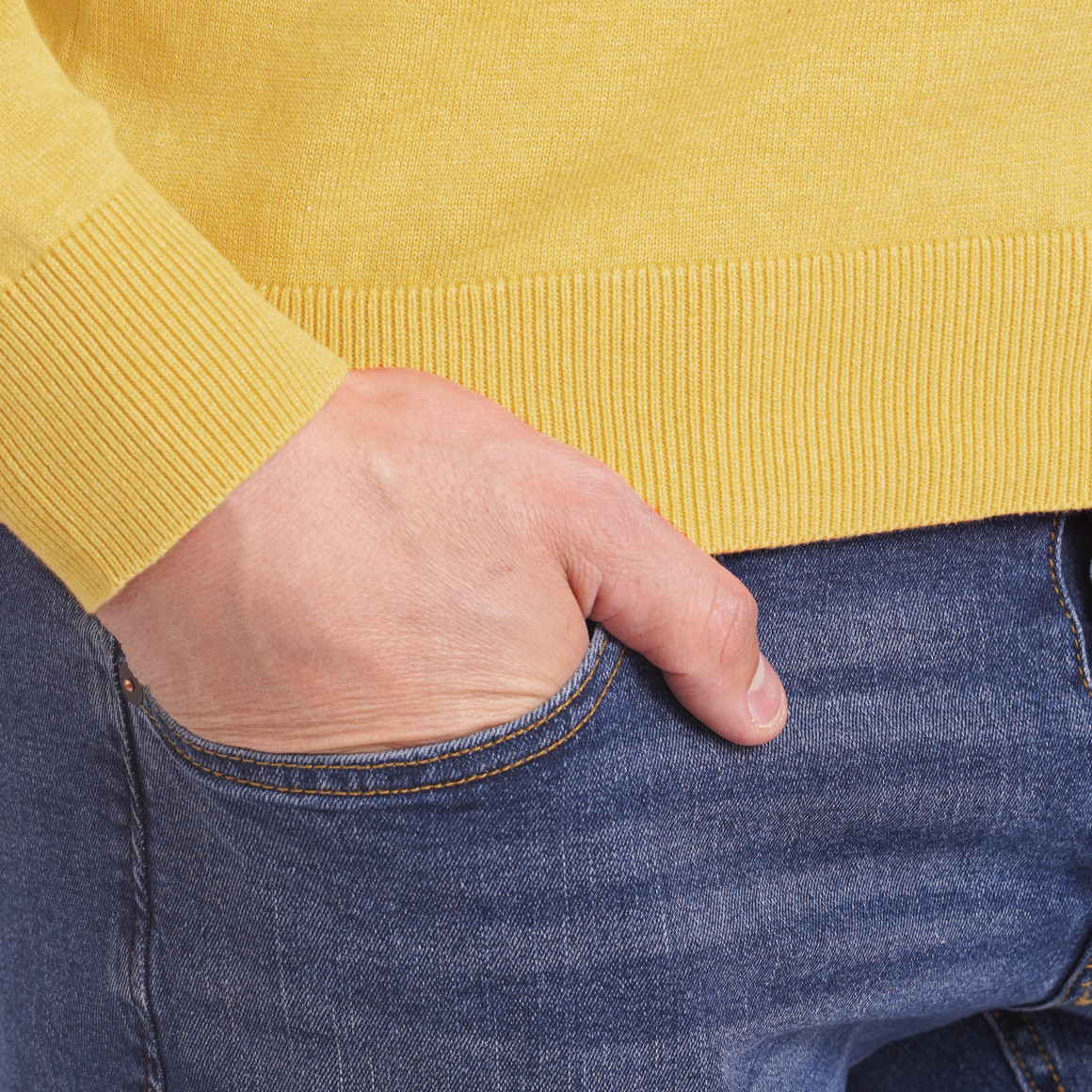 VanVaan Herren Pullover mit V-Ausschnitt gelb
