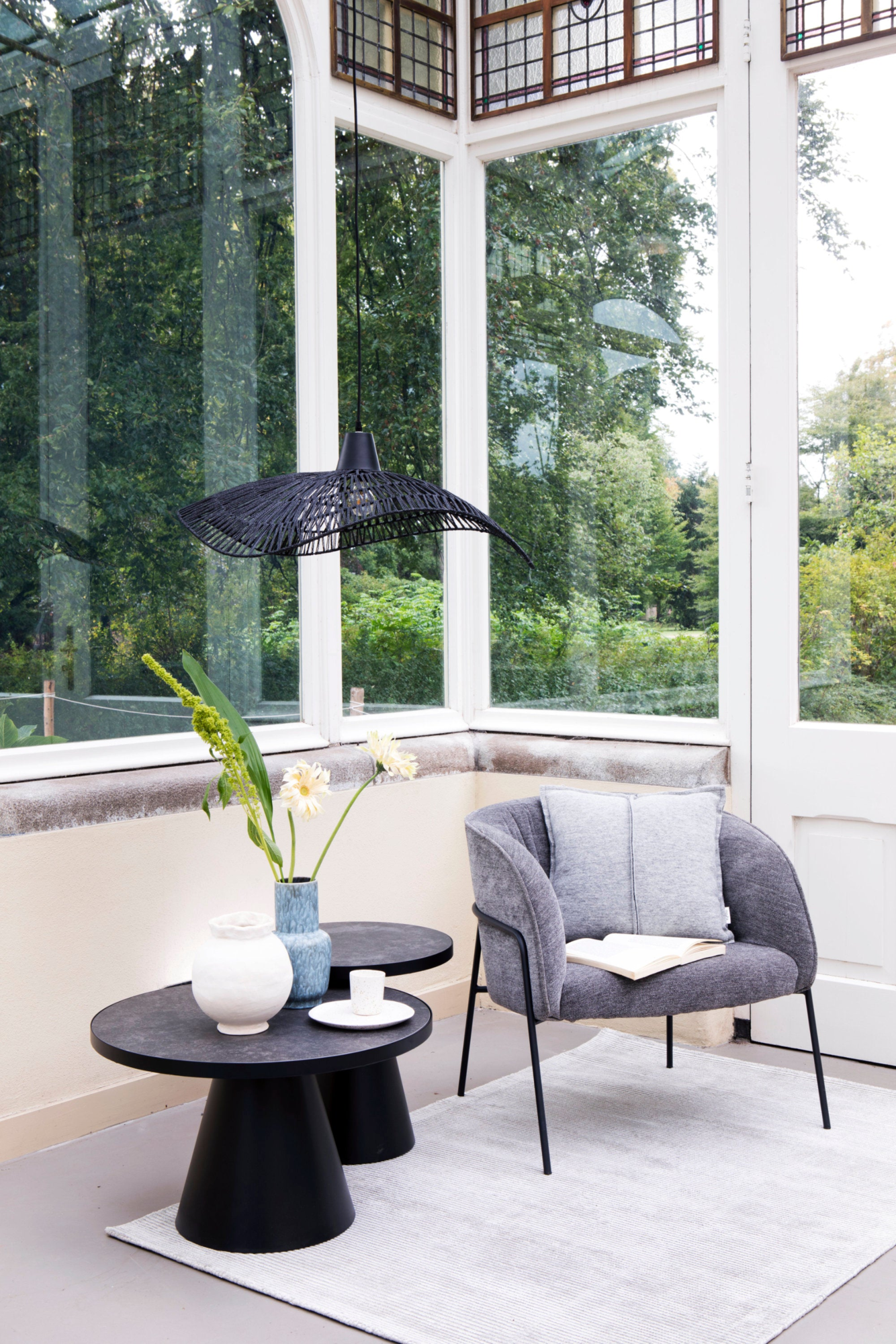 Leeds Salontafel - Ø45 cm - Zwart Keramiek