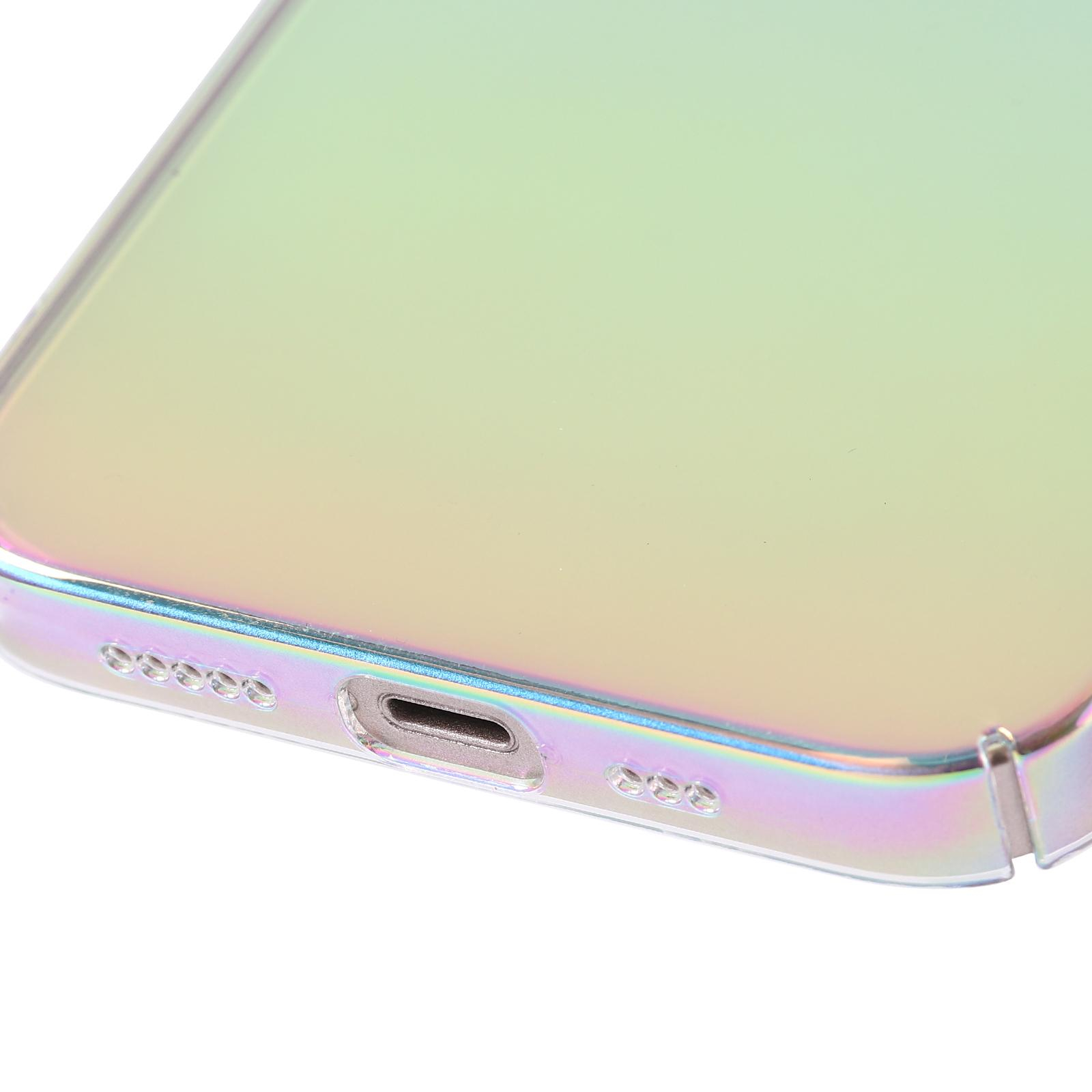 iPhone 14 Hybrid Hülle TPU Bumper Laser Hologramm Design mit Kameraschutz - Transparent