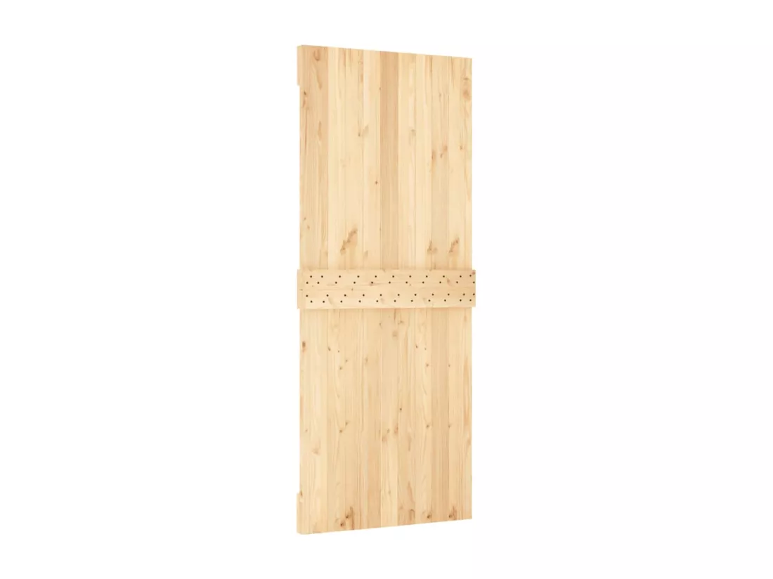 Porte coulissante et kit de quincaillerie 85x210 cm pin massif