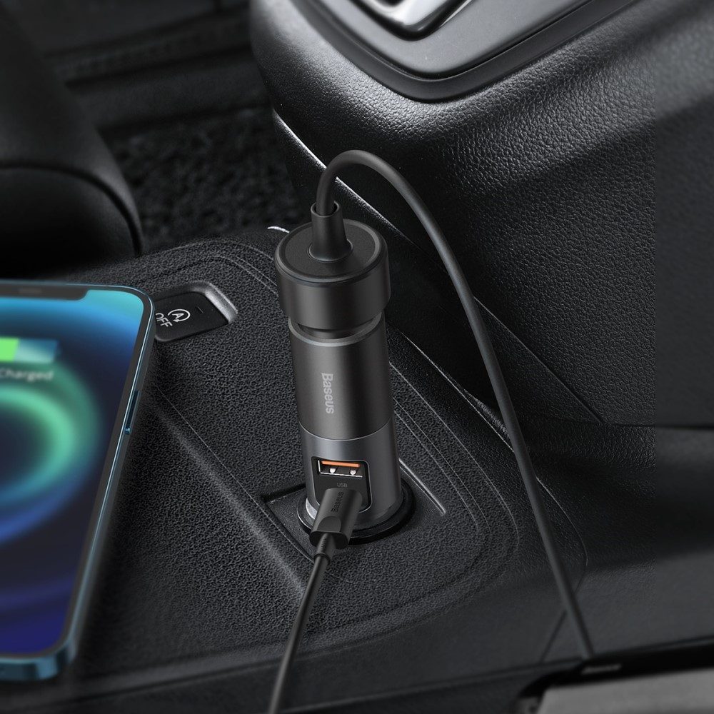 (120W) USB A / USB C Auto KFZ Ladegerät mit Zigarettenanzünder PD 3.0 / QC 4.0 - Schwarz