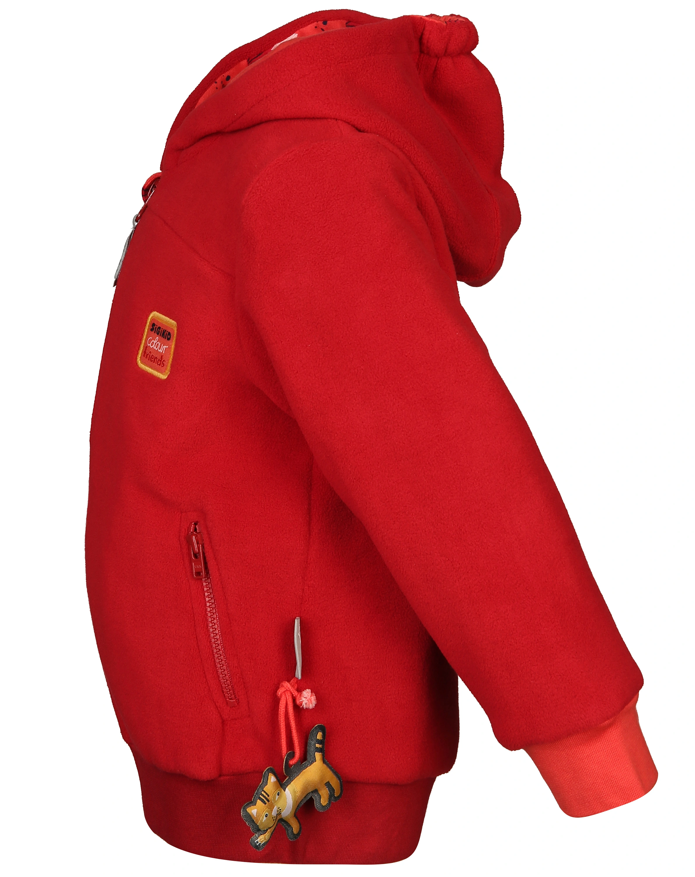 Fleecejacke COLOUR FRIENDS mit Kapuze in rot