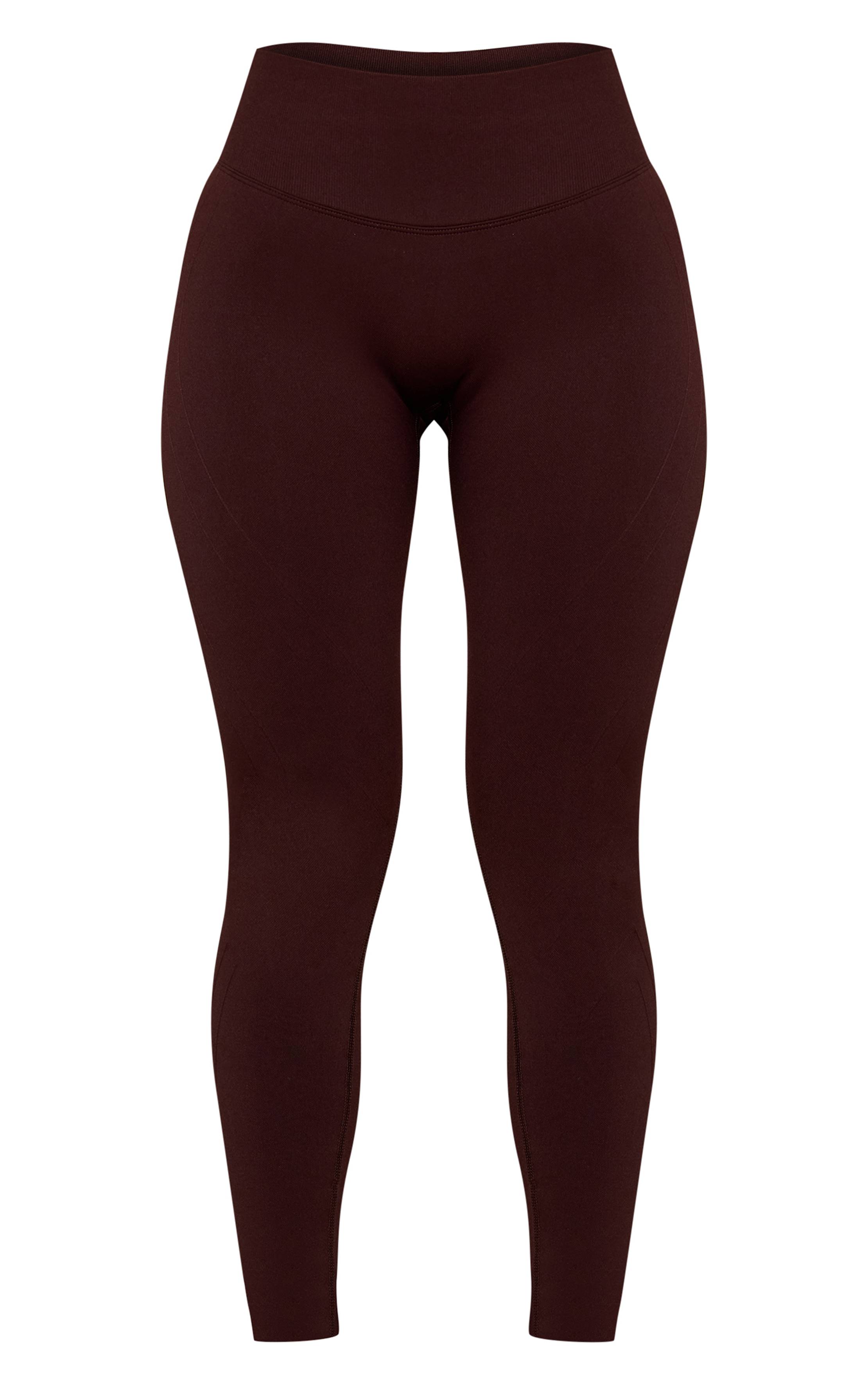 Chocolat Legging Gainant Froncé Sans Couture PLT Petite
