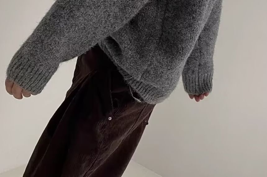 Capbrew - Effen oversized trui met ronde hals