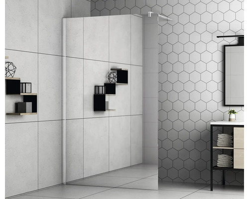 form&style Walk In MODENA 120 x 195 cm Chroomprofiel Glasdecor Spiegelglas Vuilafstotende glascoating