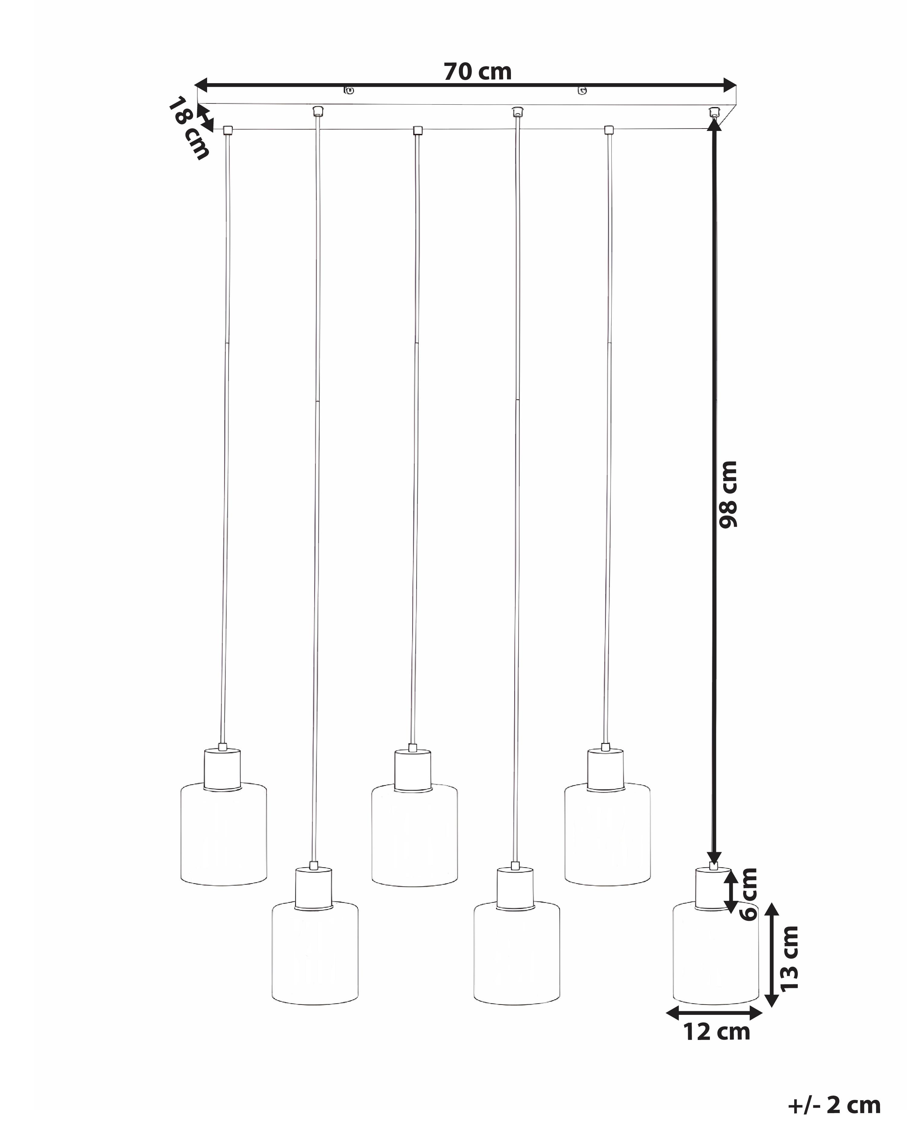 6-lichts hanglamp KITARE Glas Beige