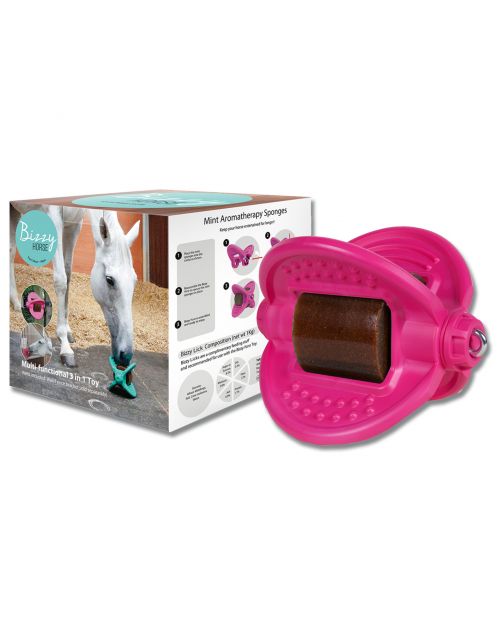 Bizzy Lick Bizzy Bal - Liksteenhouder - Paardenspeelgoed - Roze