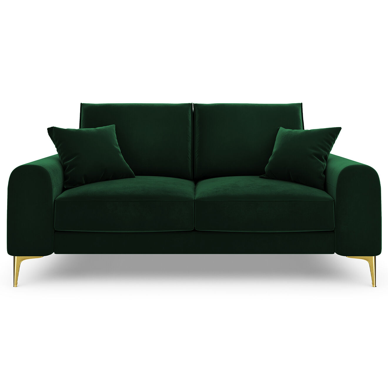 Mazzini Sofas Canapé 2 places velours madara vert bouteille - 172x102x90 cm