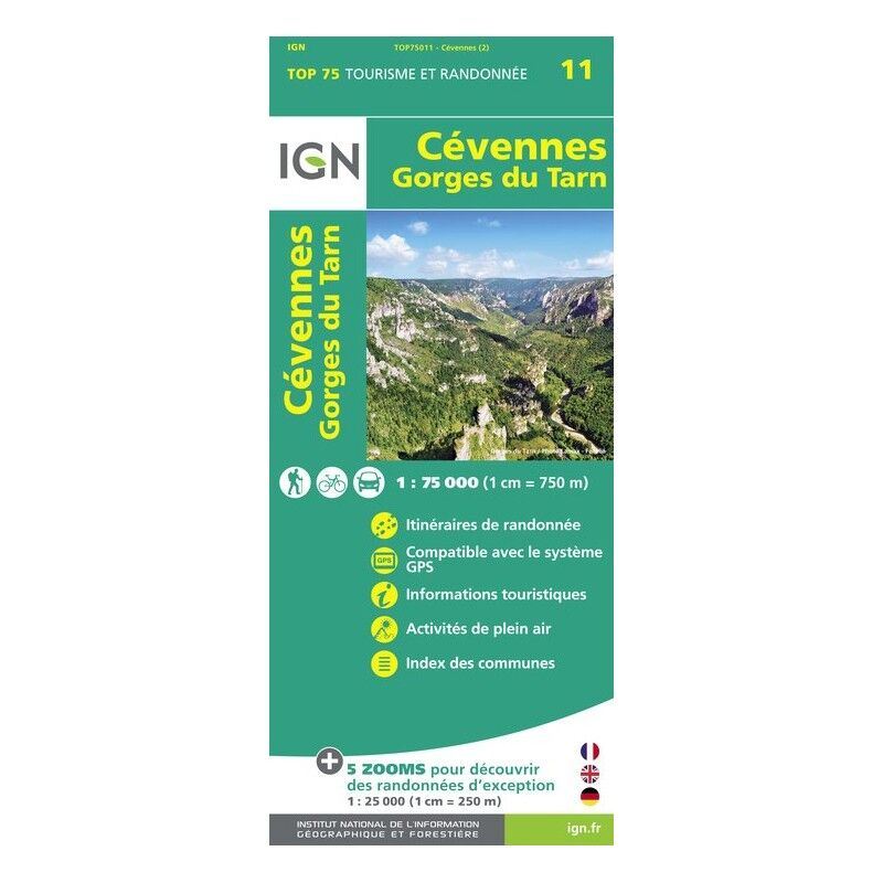Cevennes / Gorges-Du-Tarn - Carte topographique