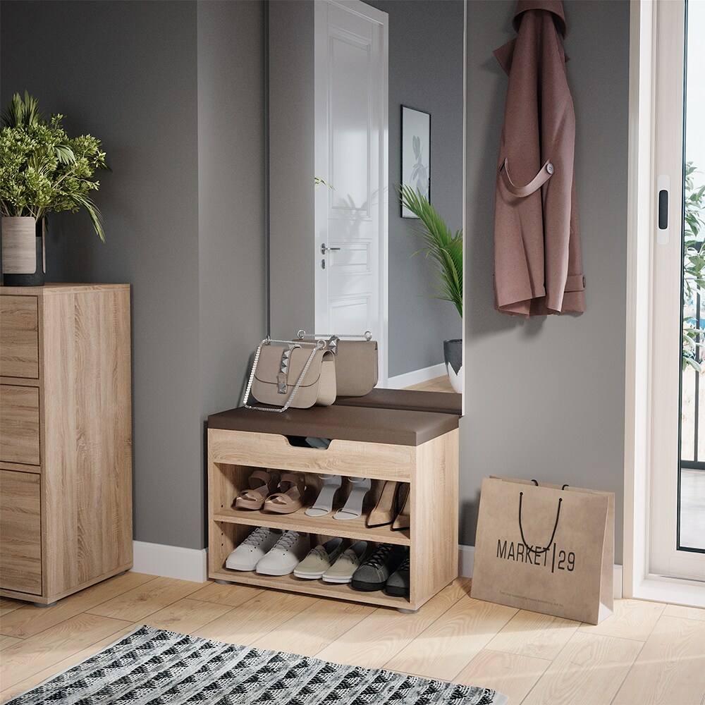 VICCO Schuhbank Schuhschrank Schuhablage Sitzbank Klappdeckel 6 Paar Sonoma