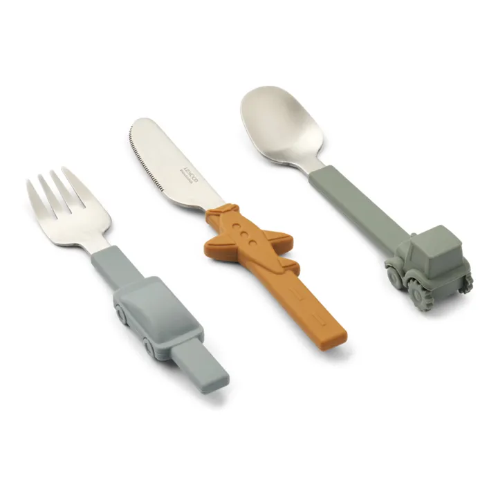 Liewood Couverts en inox Tove - Set de 3 | Blue fog mix