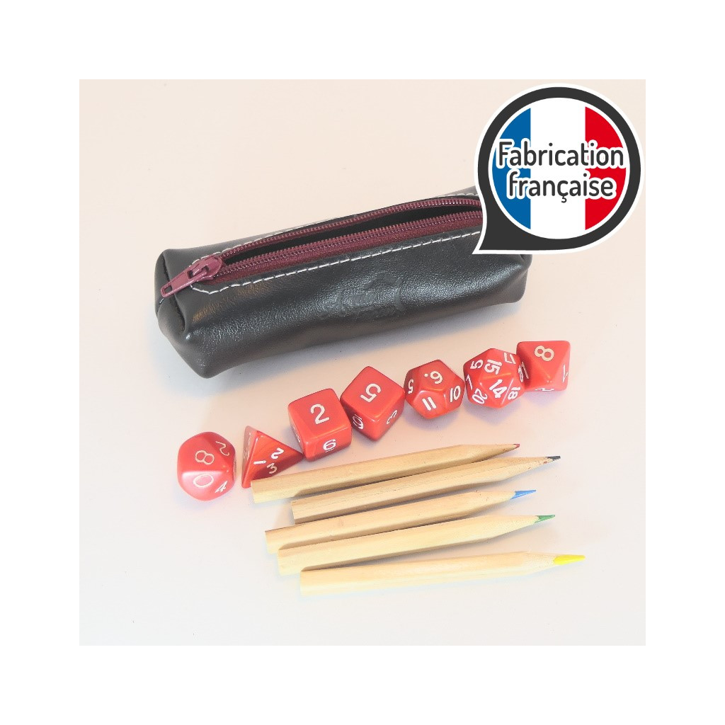 Trousse à dés Nomade - Noire / Rouge