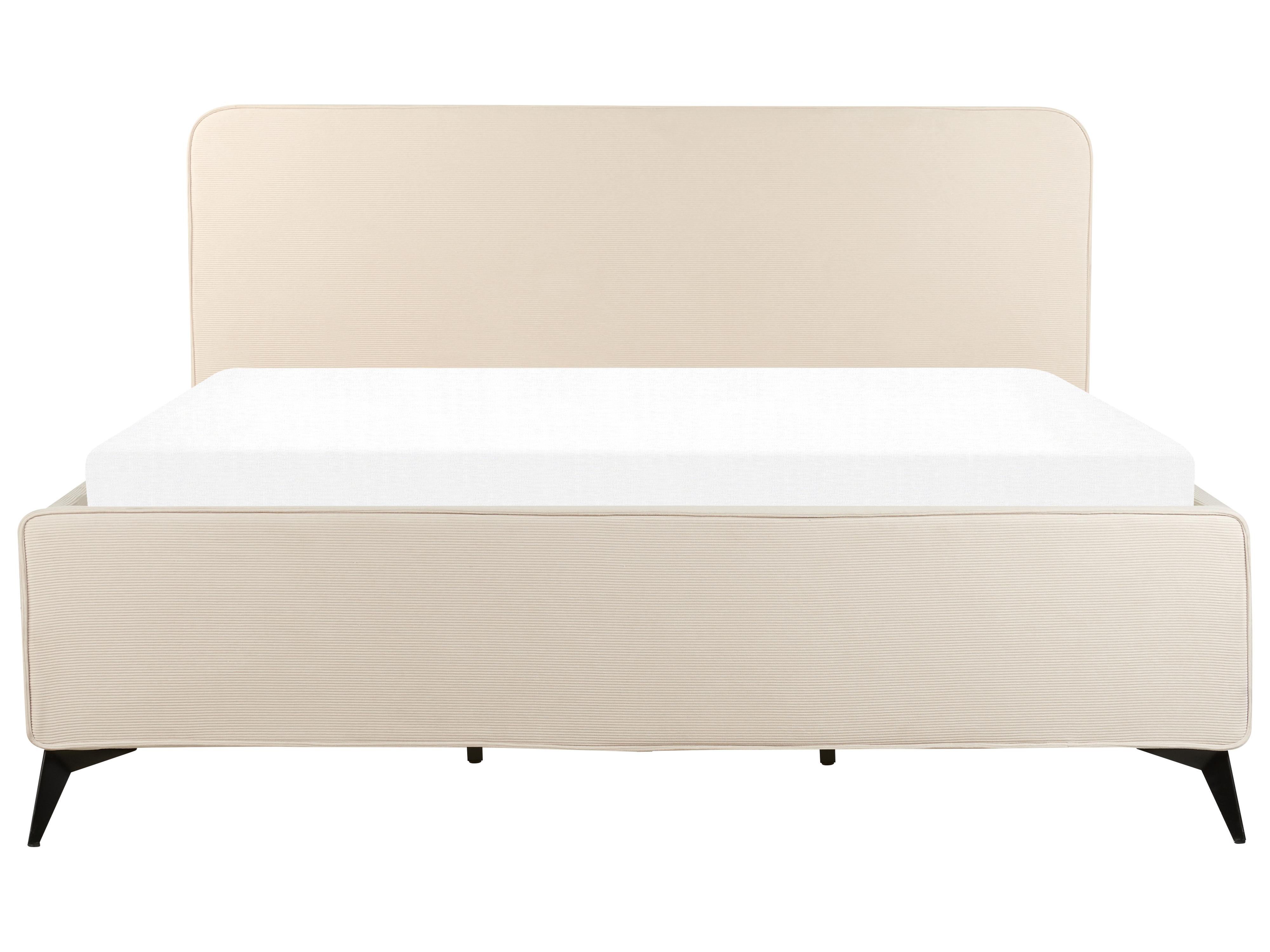 Bed Corduroy VALOGNES 180 x 200 cm Lichtbeige