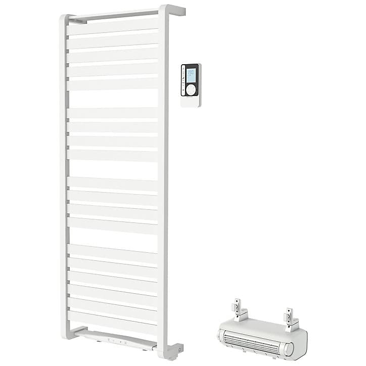 Sèche-serviettes électrique GoodHome Loreto blanc 750W + Soufflerie amovible GoodHome Acilia blanc 500W