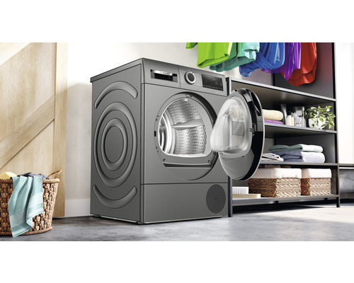 Bosch WQG2450R10 warmtepompdroger, 9 kg capaciteit, grijs