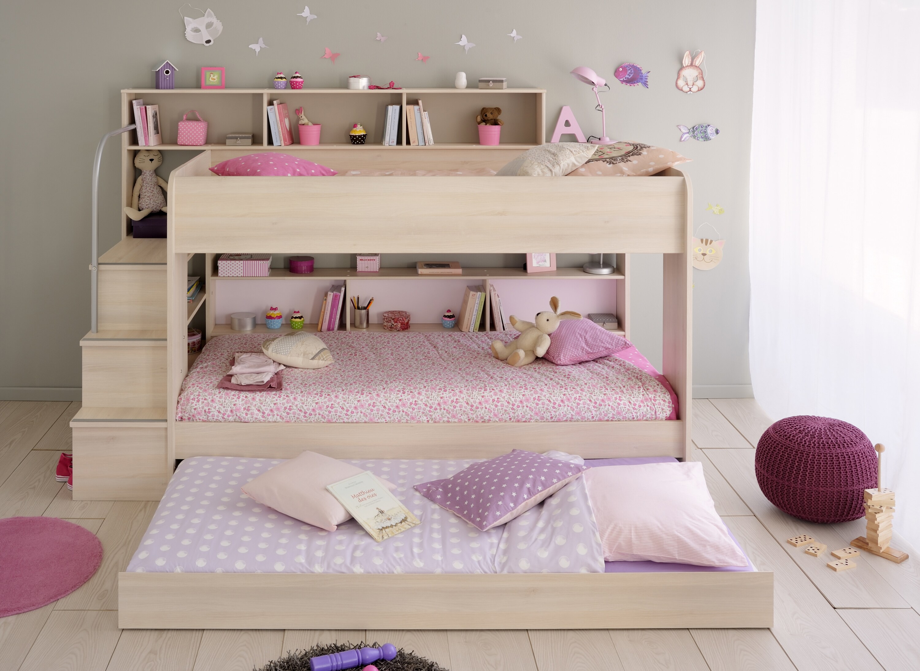 Parisot Etagenbett mit Schrank Bibop Akazie