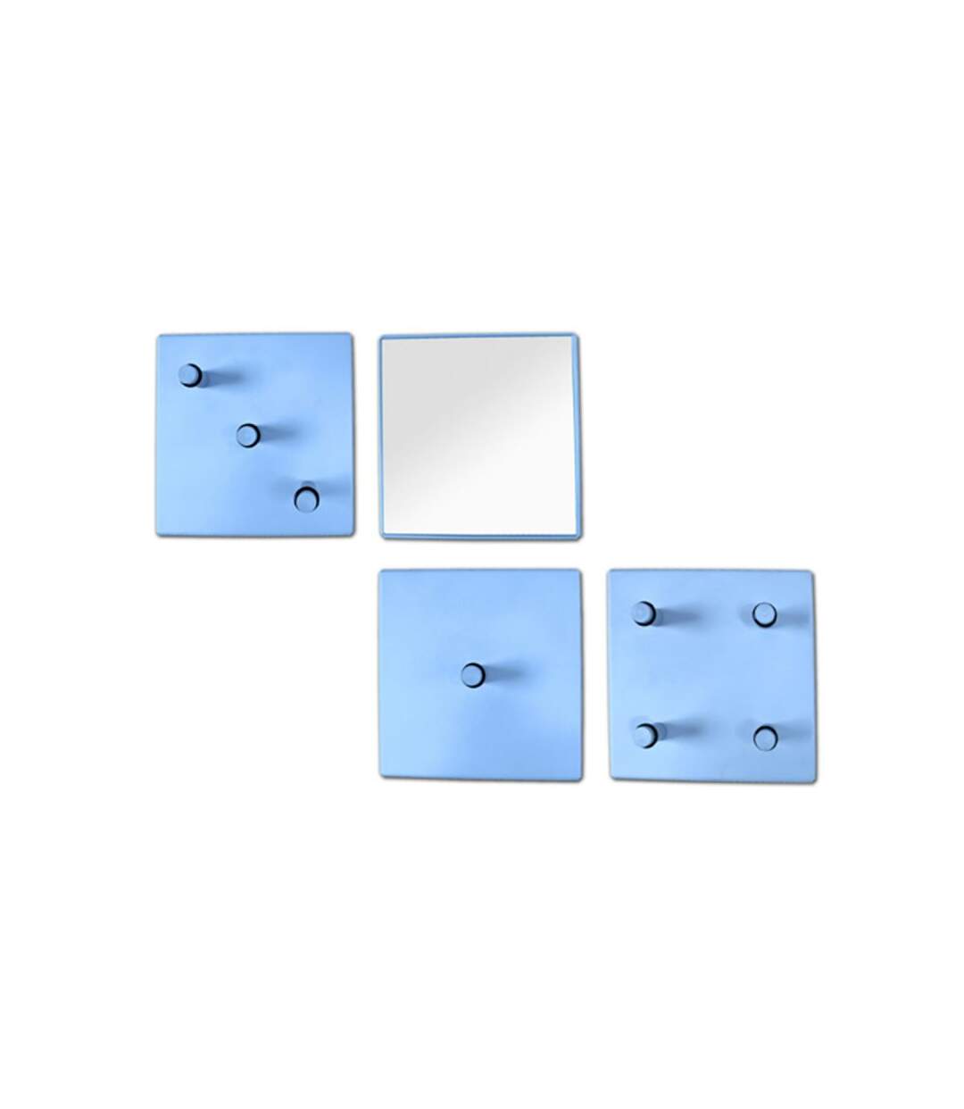 Paris Prix - Lot De 4 Patères En Métal laqué 15cm Bleu