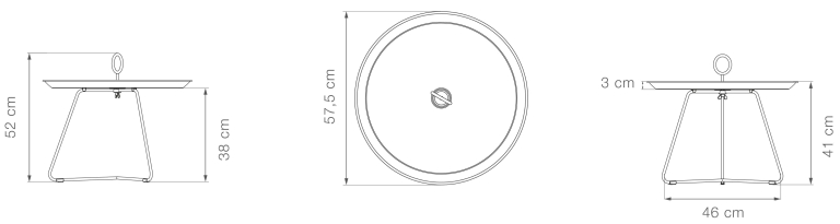 Houe Eyelet bijzettafel medium Ø57,5 Black