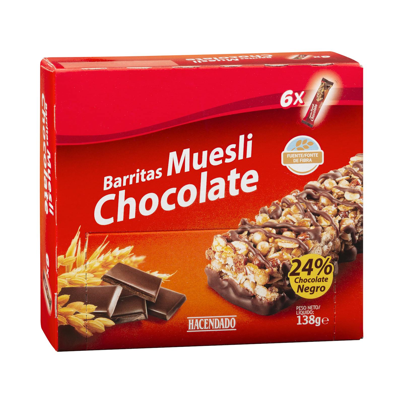 Barres de céréales Hacendado muesli au chocolat