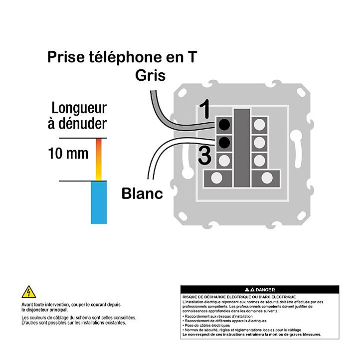 Mécanisme prise téléphone en T Schneider Electric Unica Déco aluminium