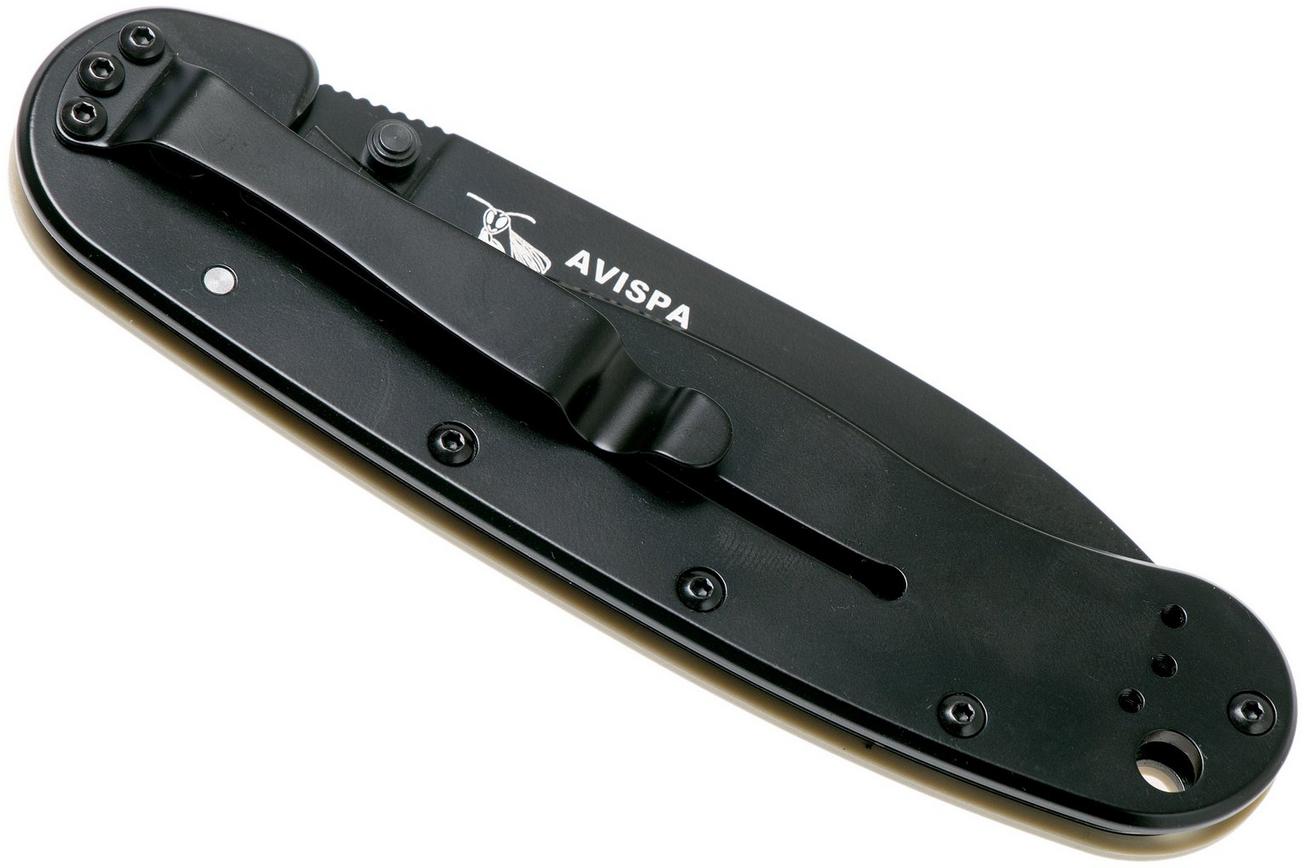 ESEE Avispa zakmes, black D2 blade, Desert Tan handle BRK1302DTB